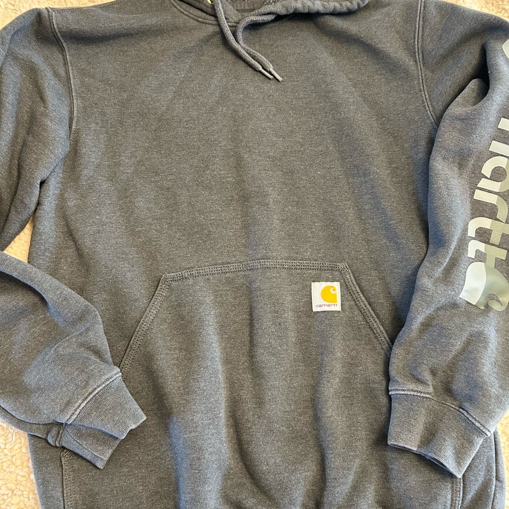 Carhartt Men's Pullover Hoodie Sweatshirt Size Small, Gray, Loose Fit